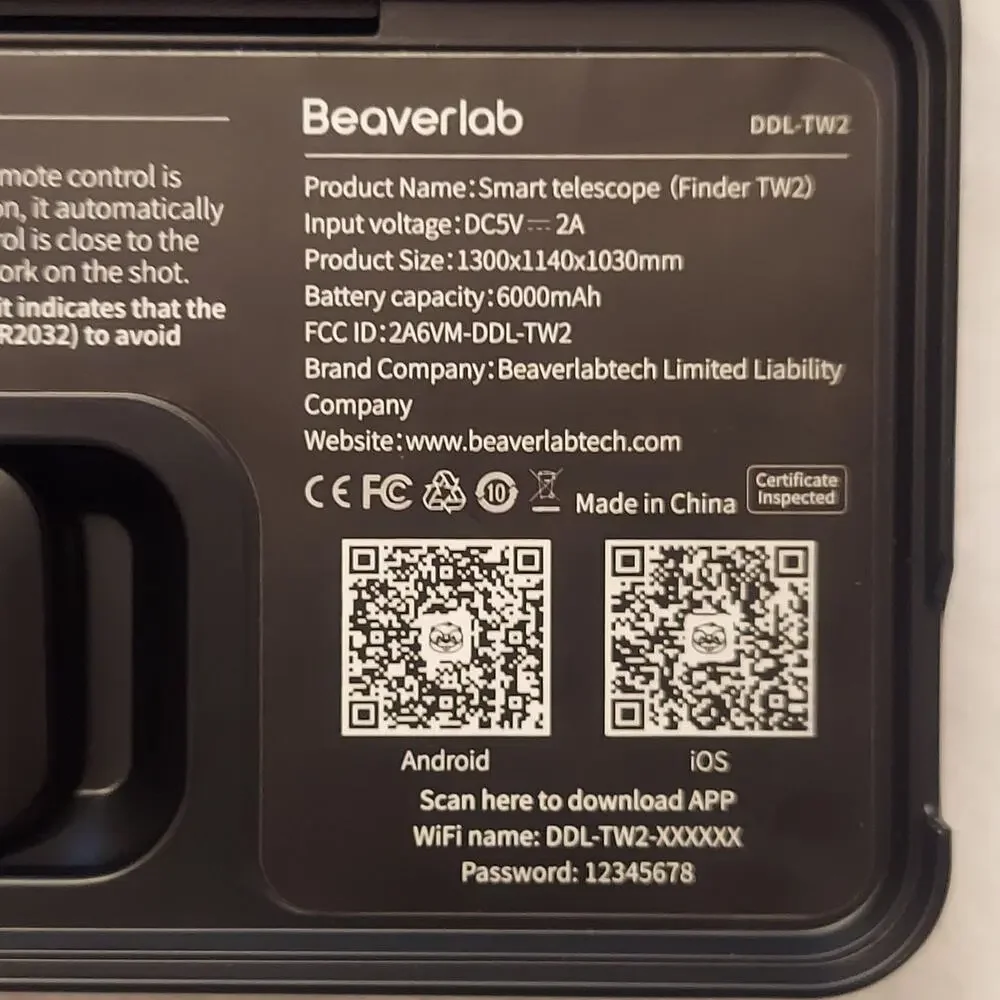 Beaverlab Hawkeye DDL-TW2 Smart Telescope Finder TW2 Camera Body